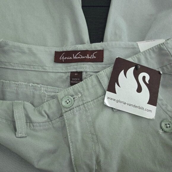 NWT Gloria Vanderbilt sz 6P green capris - Picture 2 of 3